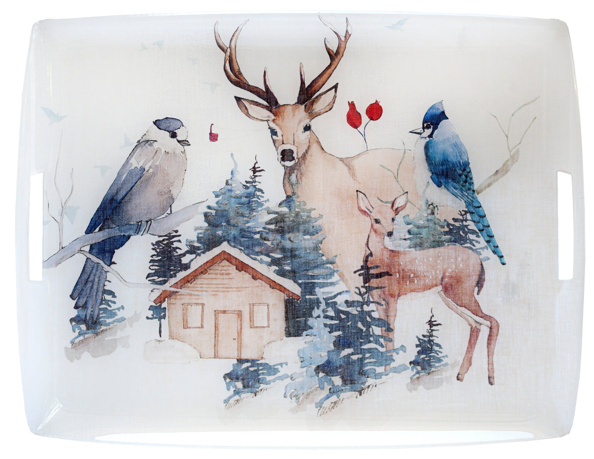 Buck acrylic tray with digitally printed linen, view 5