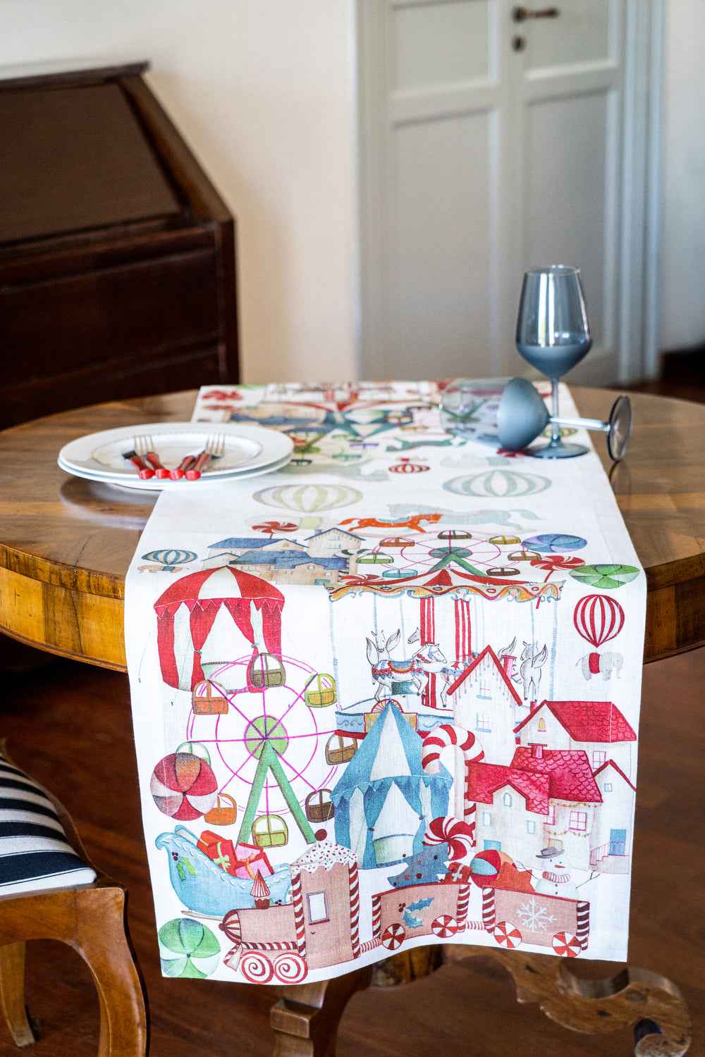 Pure Linen Runner Circus 100% Made in Italy