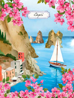 Kitchen Towels Capri, 100% Made in Italy