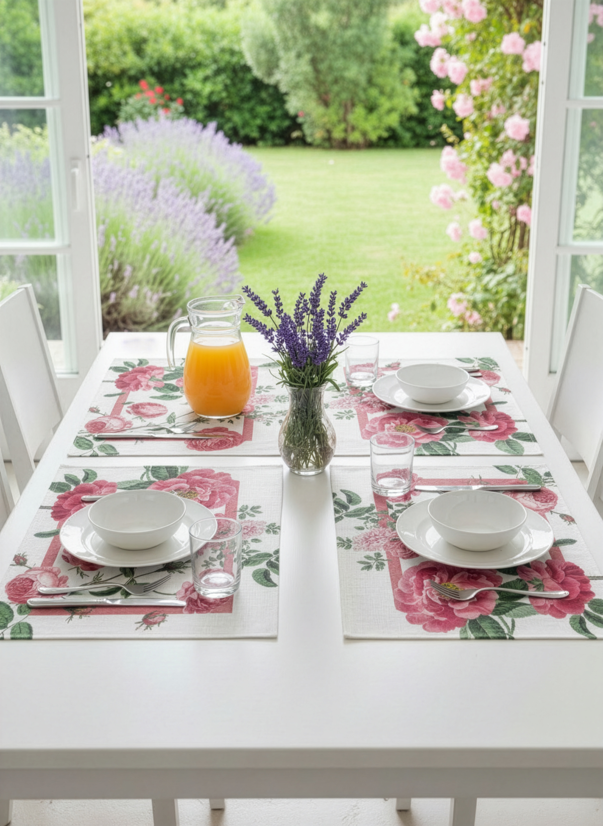 Cecile Set de 4 manteles individuales Premium quality lino
