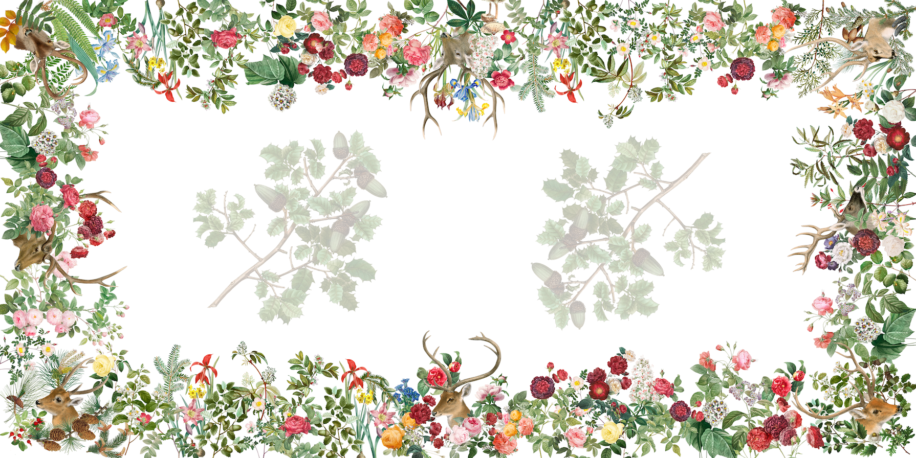 Satin Tablecloths «Cervi» 100% Made in Italy - The Napking