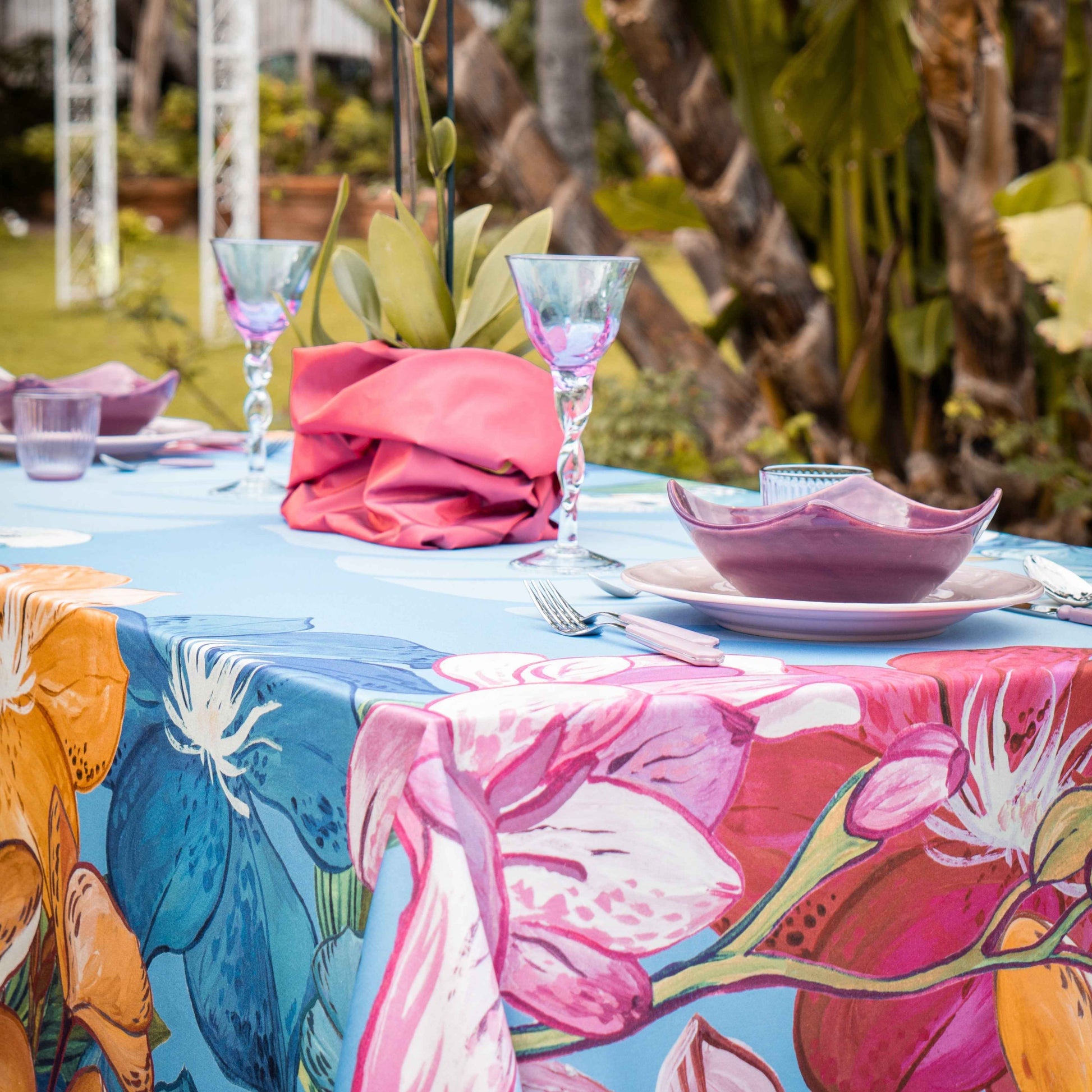 Satin Tablecloth «Cocorite» 100% Made in Italy - The Napking