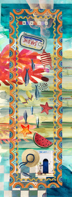 Cotton Satin Runner «Collage» 100% Made in Italy - The Napking