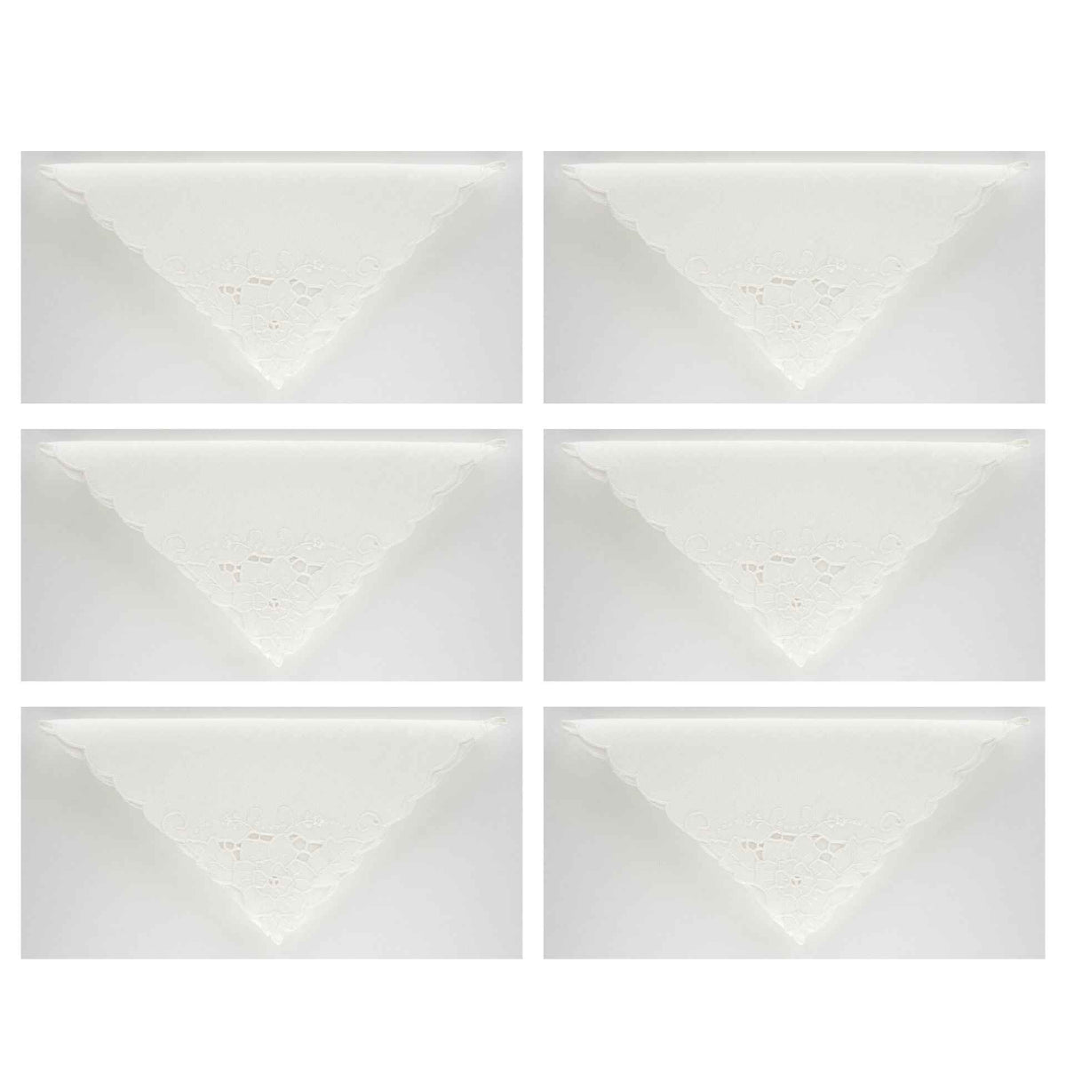 Cora Set aus 6 handbestickt Servietten 100% Leinen