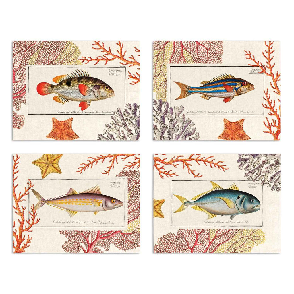 Set of 4 Placemats «Coral Bay» Linen 100% Made in Italy