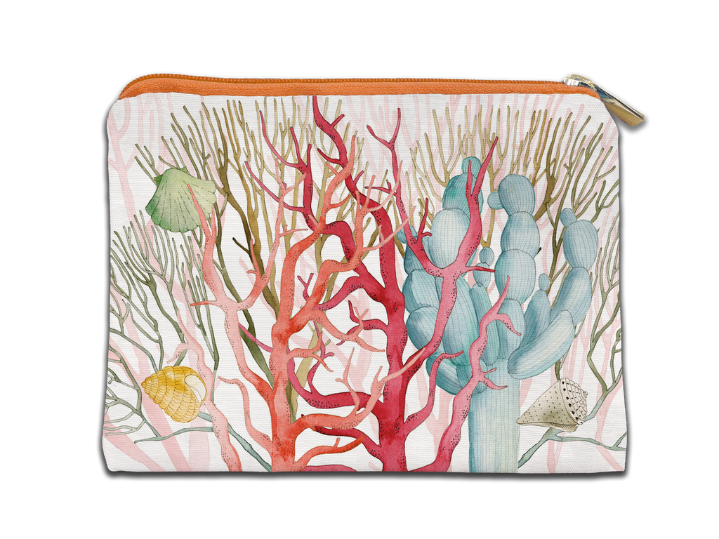 Cotton Trousse «Corals», 100% Made in Italy - The Napking