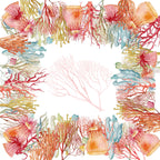 Premium Linen Tablecloth «Corals» 100% Made in Italy - The Napking