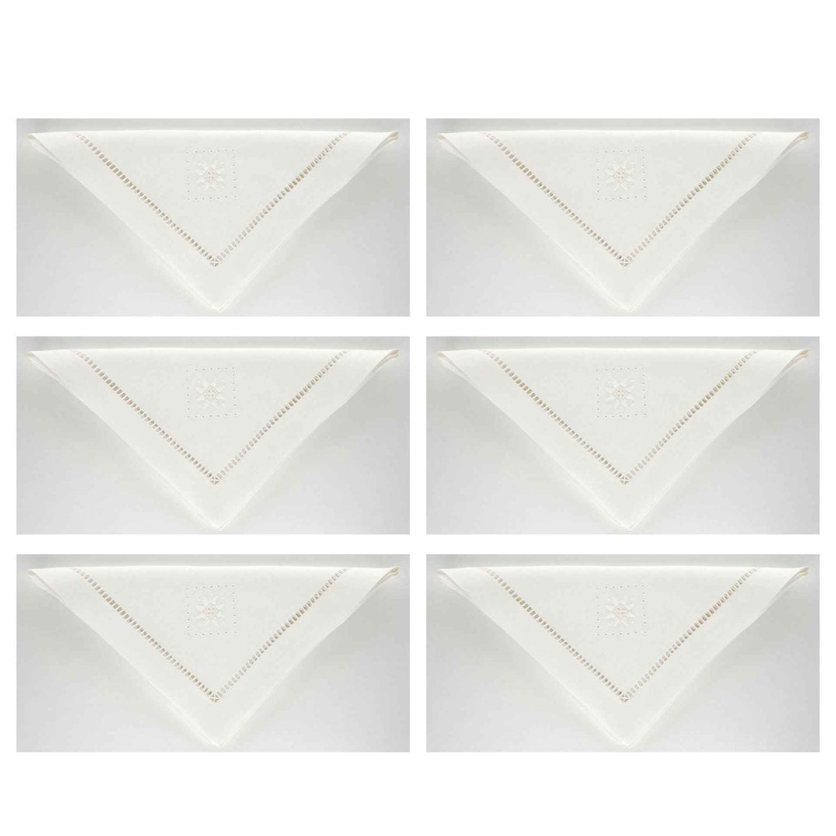 Crawley Set aus 6 handbestickt Servietten 100% Leinen