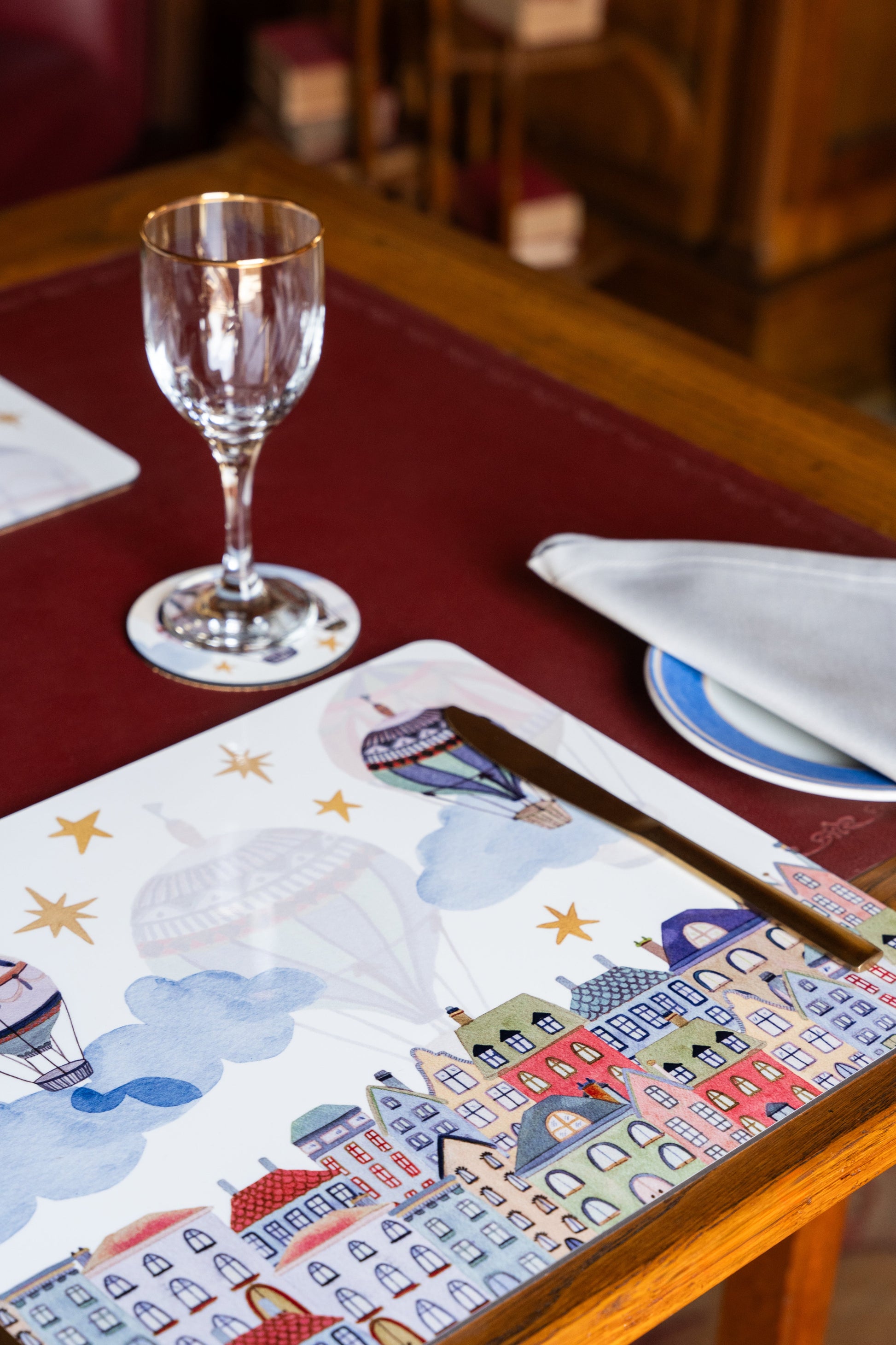 Set of 4 Placemats Mongolfiere 100% Made in Italy The Napking