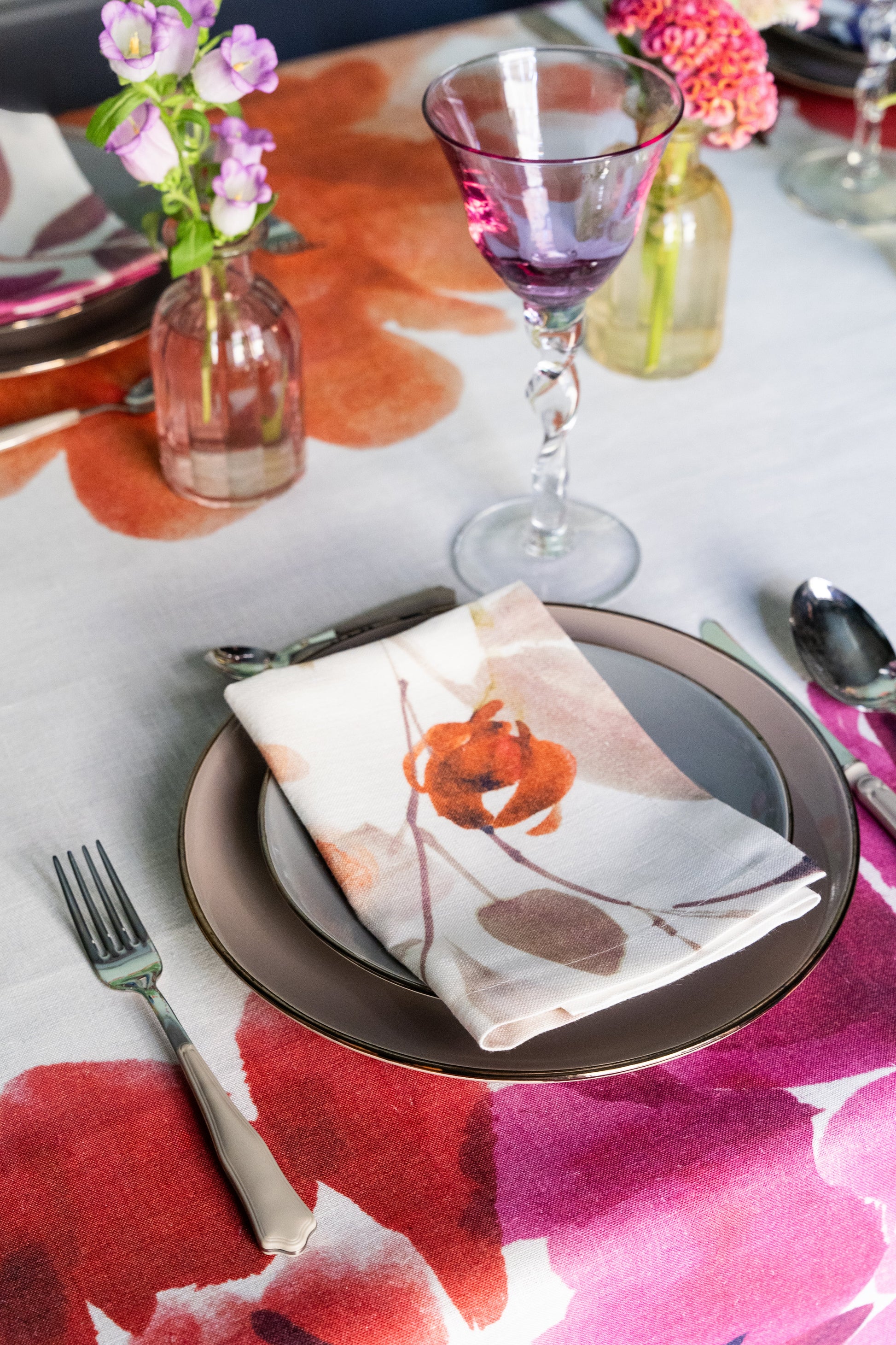 Set Of 4 Napkins Hanami 100% Made in Italy - The Napking
