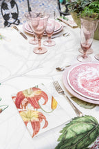 Dafne set of four Pure Linen napkins with botanical print