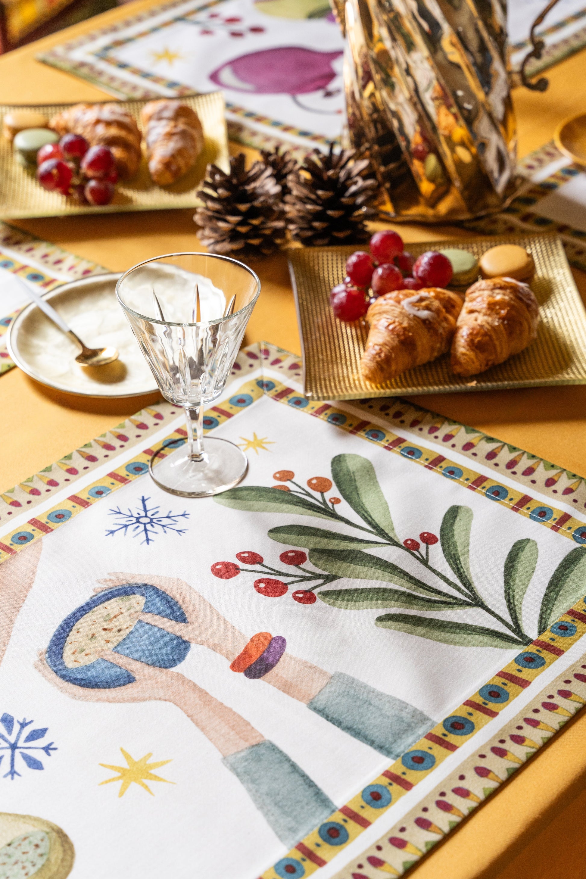 Set of 4 Placemats Winter Party 100% Made in Italy - The Napking