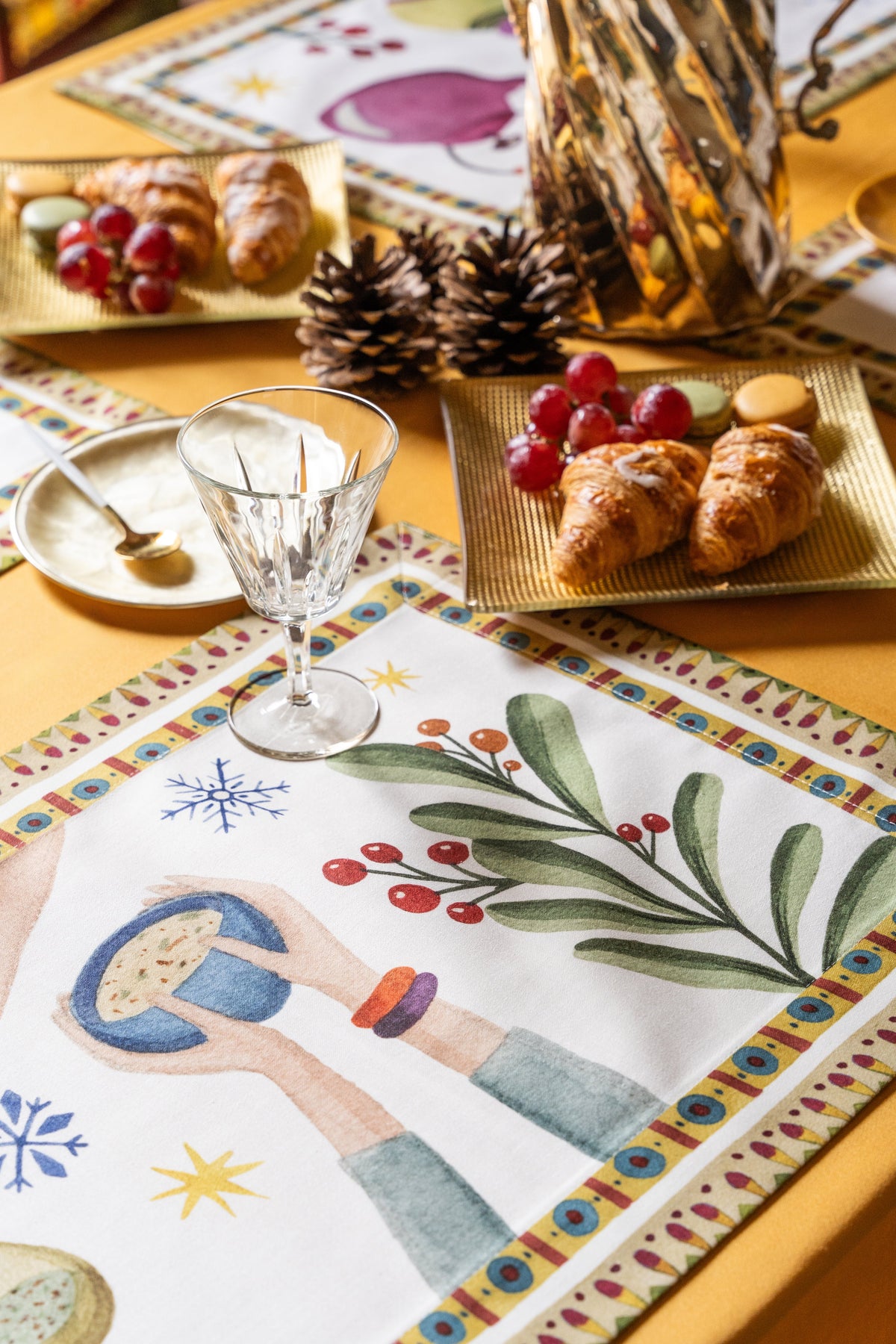 Set de 4 Manteles individuales Winter Party 100% Made in Italy The Napking