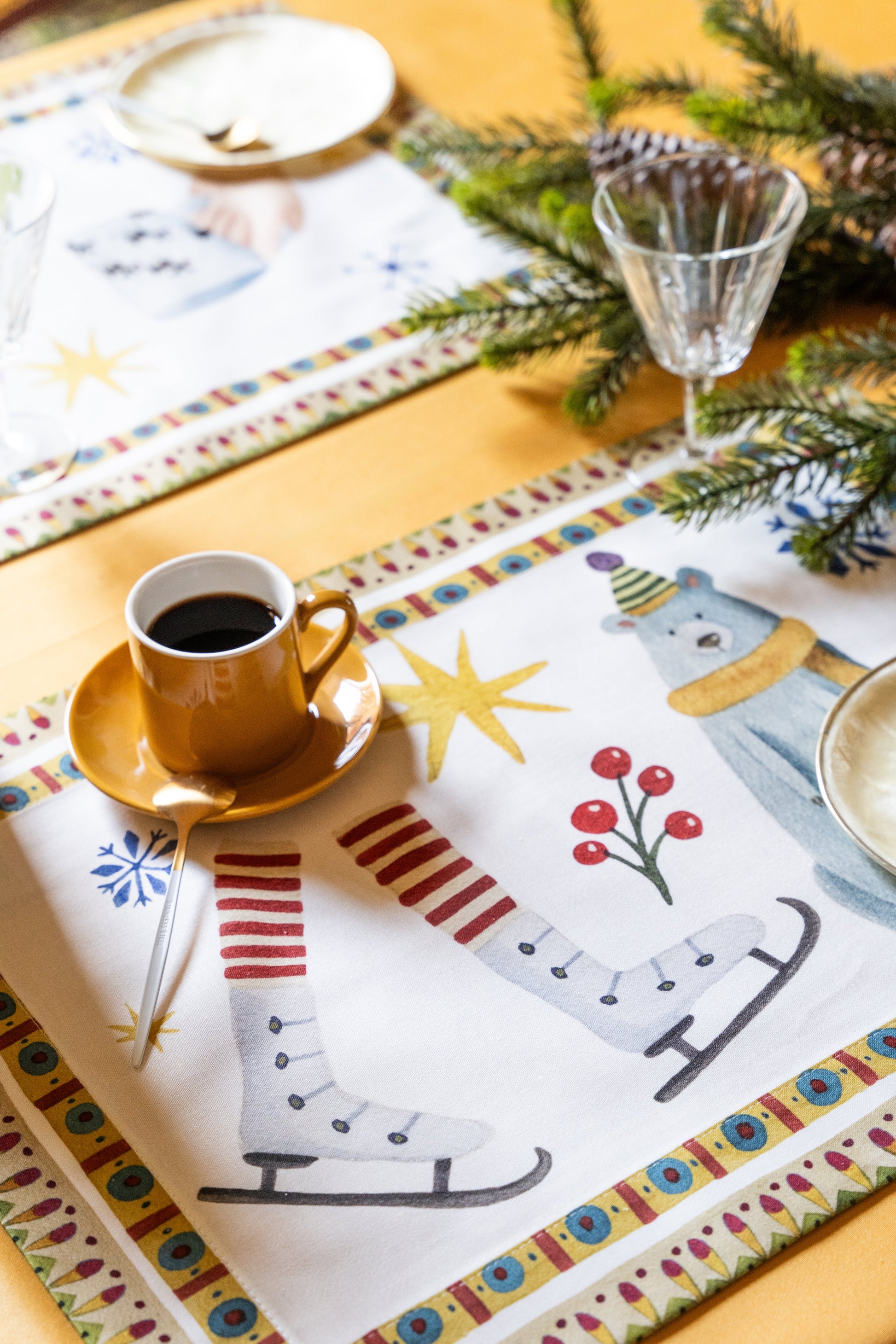 Set of 4 Placemats Winter Party 100% Made in Italy - The Napking