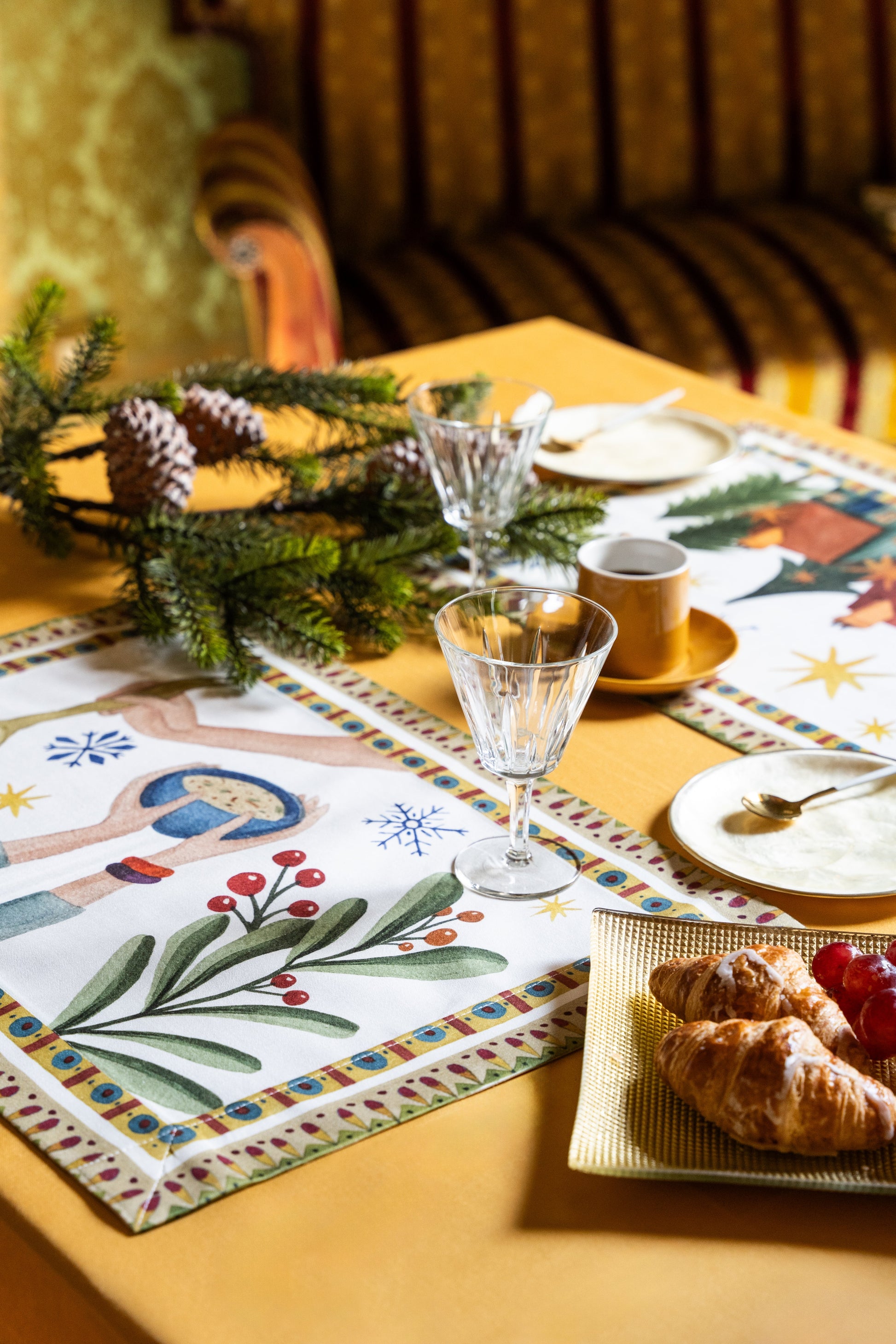 Set of 4 Placemats Winter Party 100% Made in Italy - The Napking