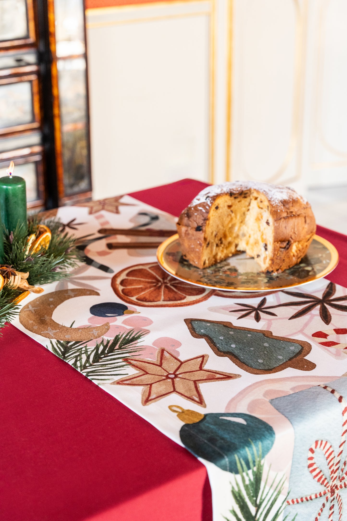 Table runner «Xmas Tea» 100% Made in Italy