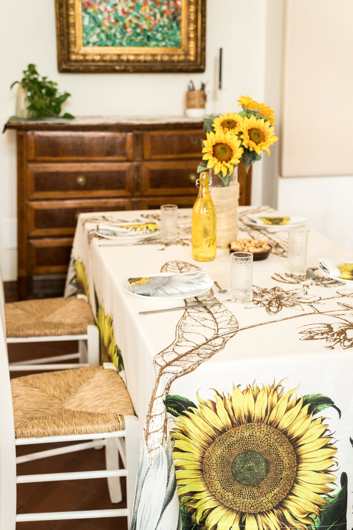 Mantels «Helianthus» 100% Made in Italy The Napking