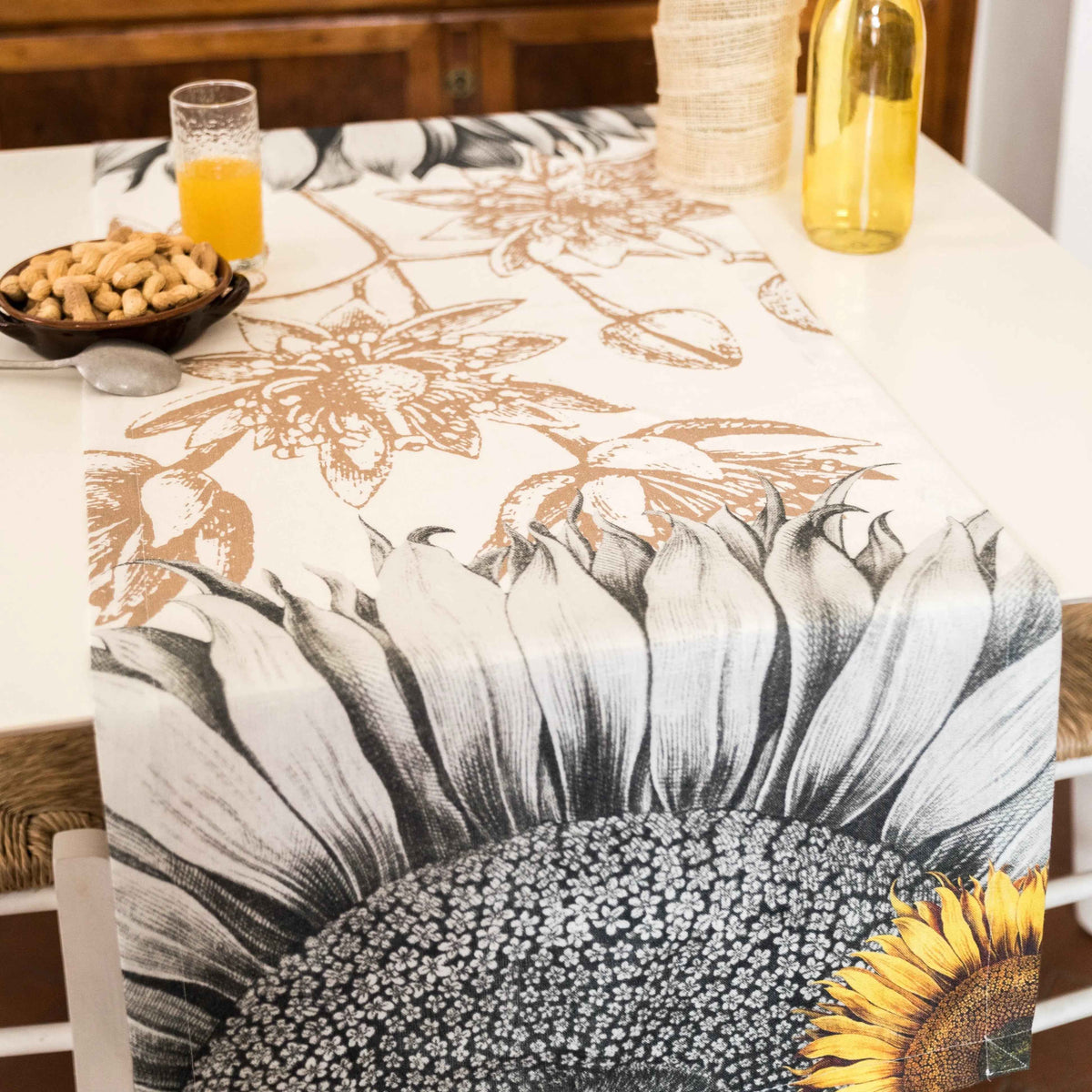 Leinen-Tischläufer Helianthus 100% Made in Italy - The Napking