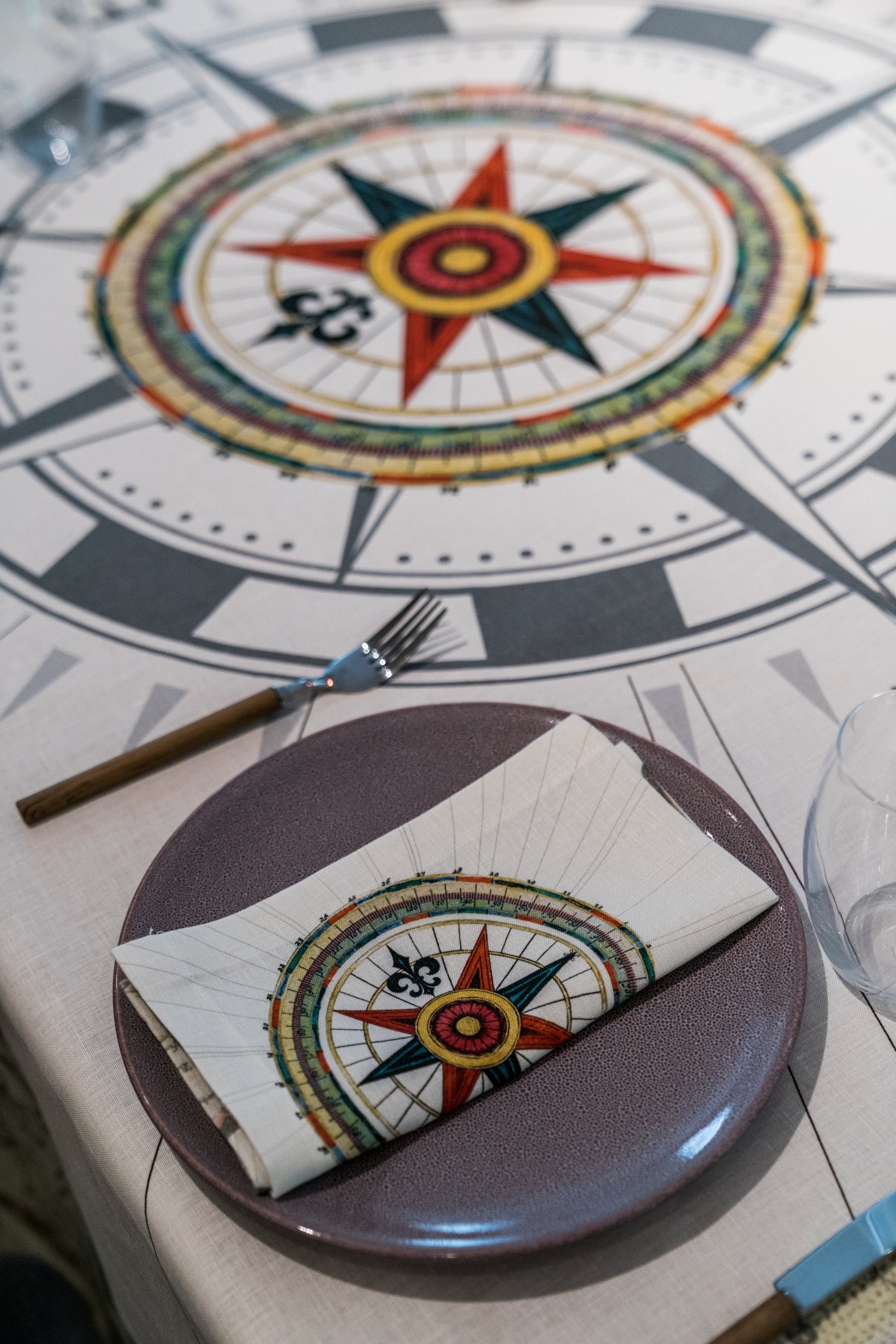 Set of 6 placemats Atlas + 6 Napkins 100% Made in Italy The Napking