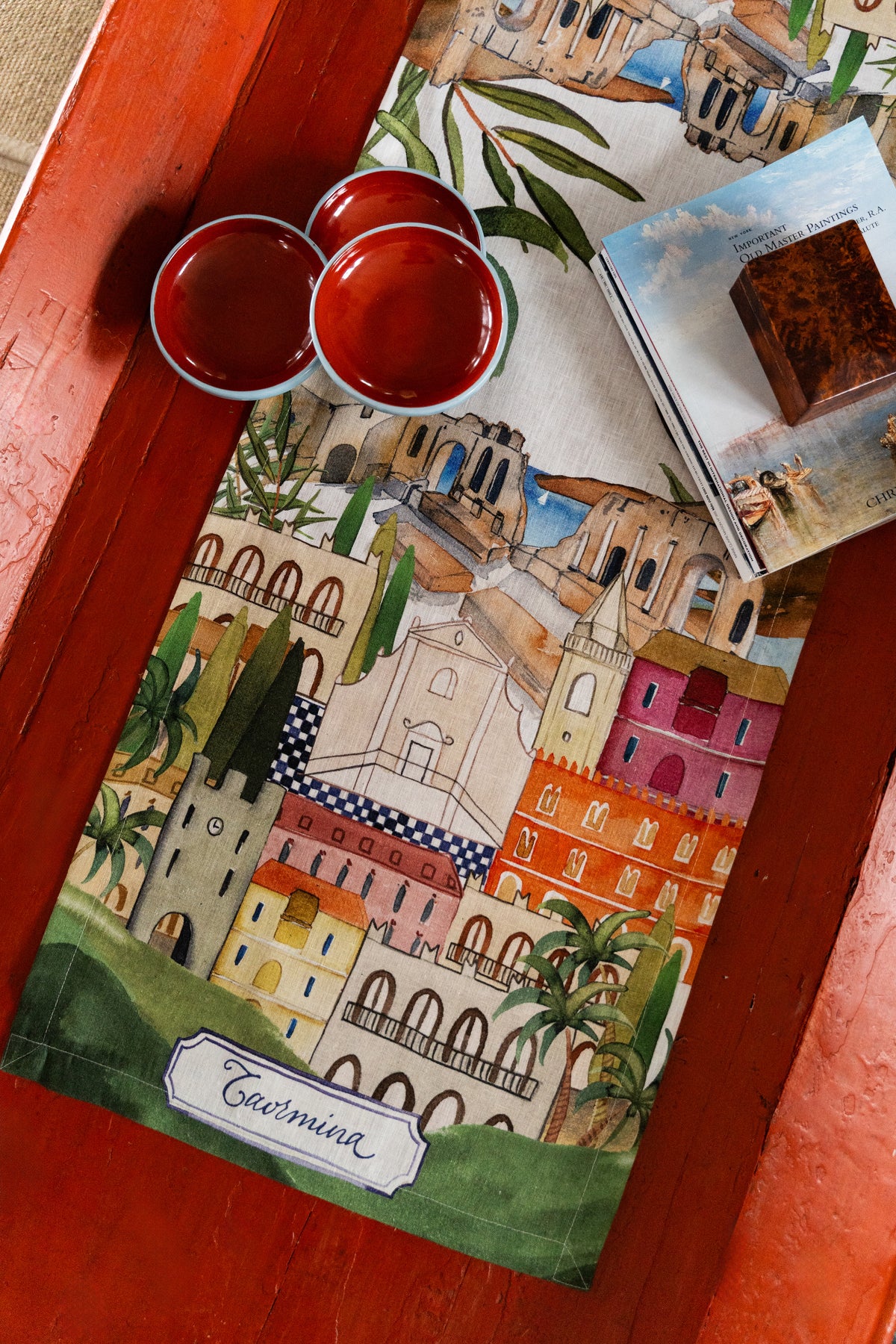 lino puro Runner «Taormina» 100% Made in Italy - The Napking