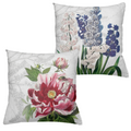 Dafne velvet decorative cushion with botanical print