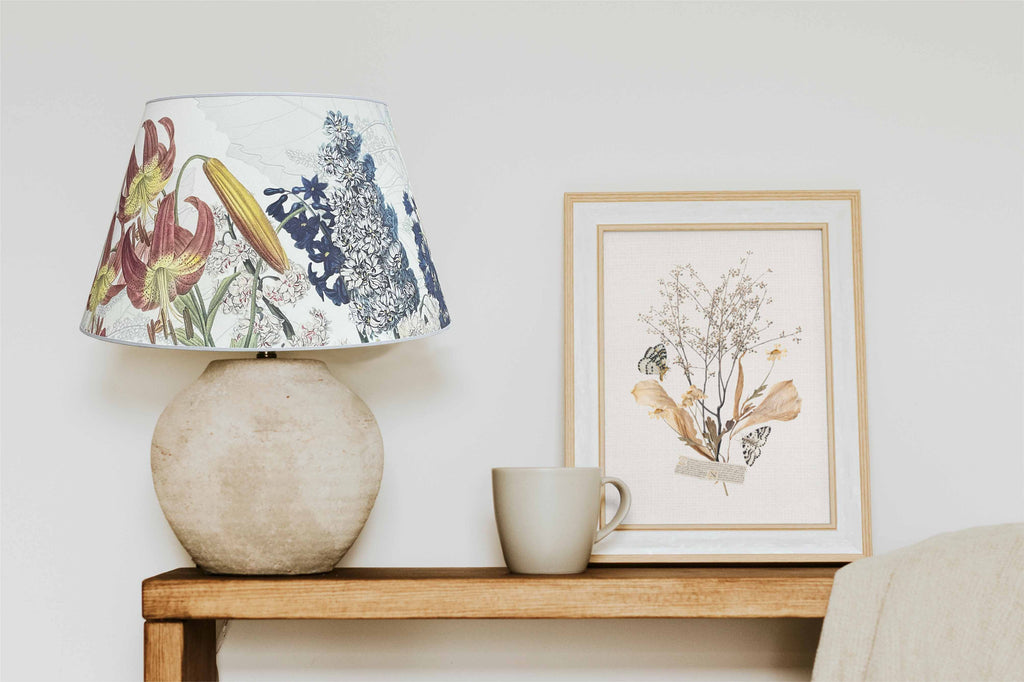 "Dafne" Conical lampshade in printed fabric. The Napking