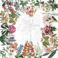Dafne Pure Linen tablecloth with botanical print, 110 × 110 cm