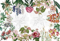 Dafne Pure Linen tablecloth with botanical print, 180 × 270 cm