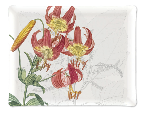 Dafne acrylic tray avec digitally imprimé botanical linen, 46 × 36