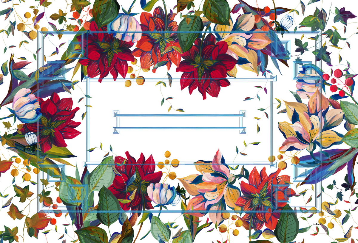 Leinen-Tischdecke «Dahlia», 100% Made in Italy - The Napking