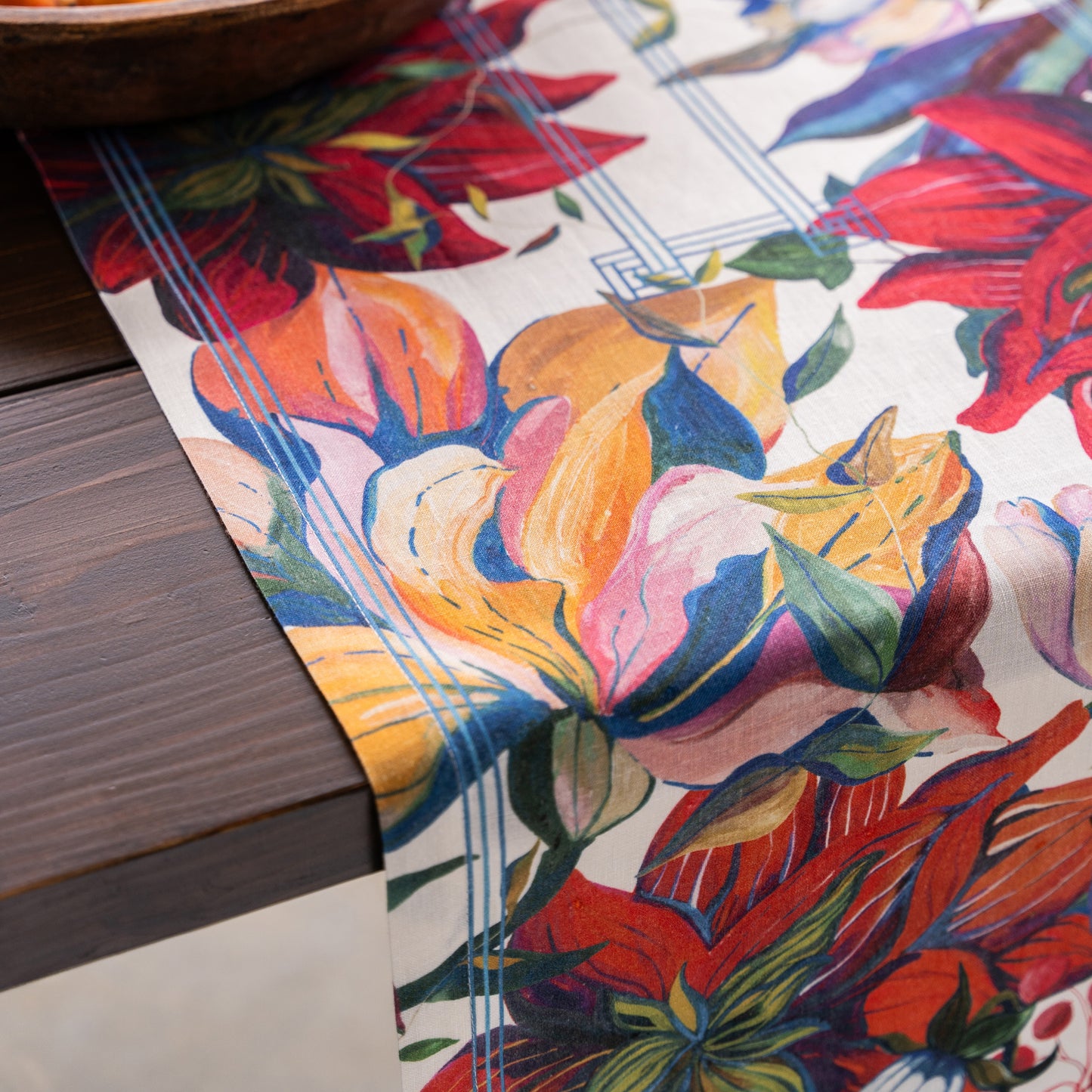 Table runner «Dahlia» 100% Made in Italy