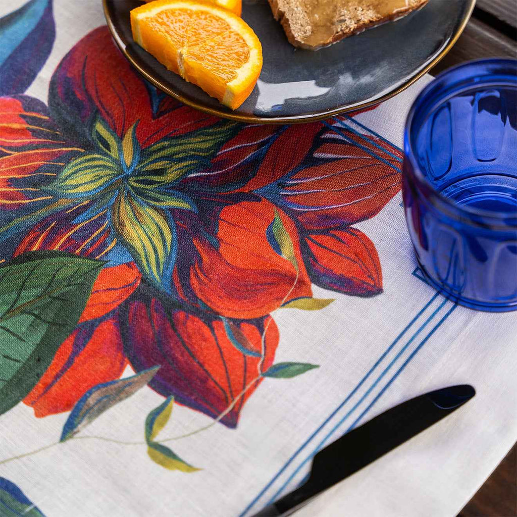 Set of 4 Placemats «Dahlia» Linen 100% Made in Italy