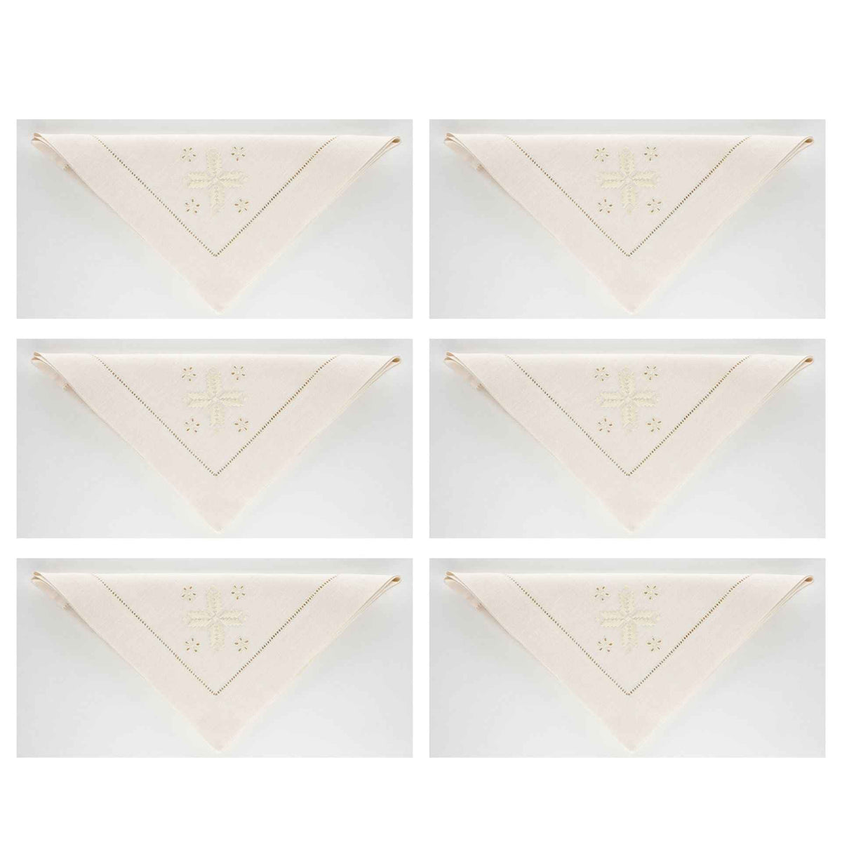 Darlington Set de 6 serviettes 100% lin Ecru