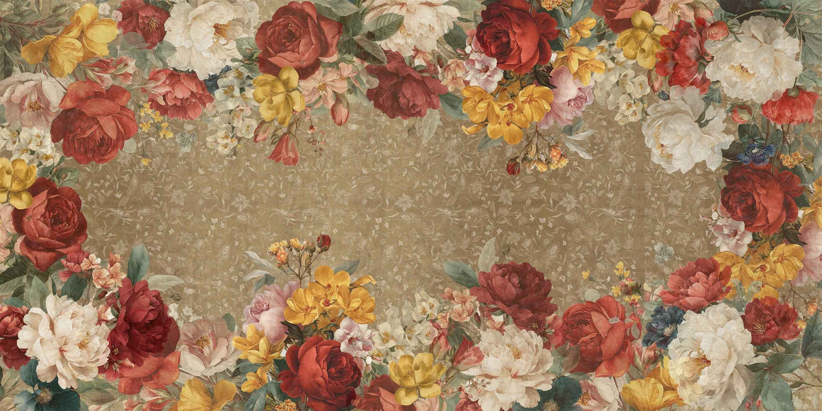 De Ronsard lino premium mantel con romantic rose print, vista 2