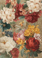 De Ronsard Premium Linen kitchen towel with floral rose print, view 2