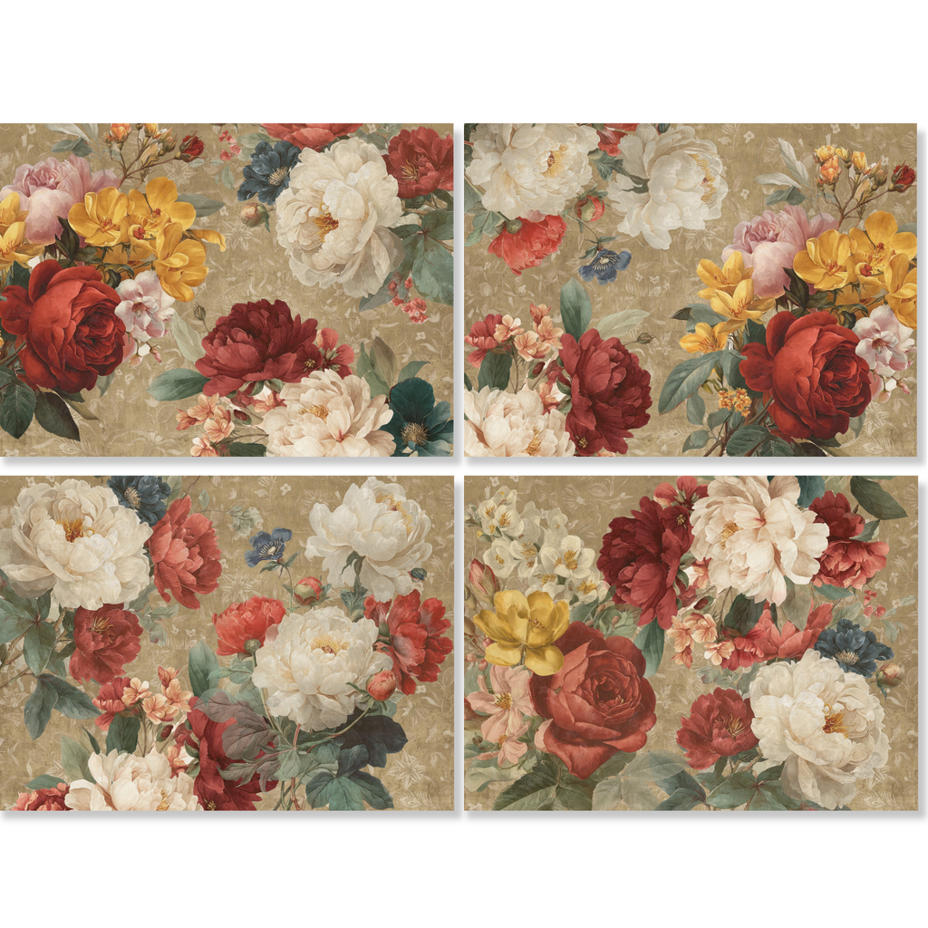 De Ronsard Set of 4 Premium Linen Placemats, The Napking home textile