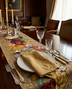 De Ronsard Premium Linen table runner with romantic floral print
