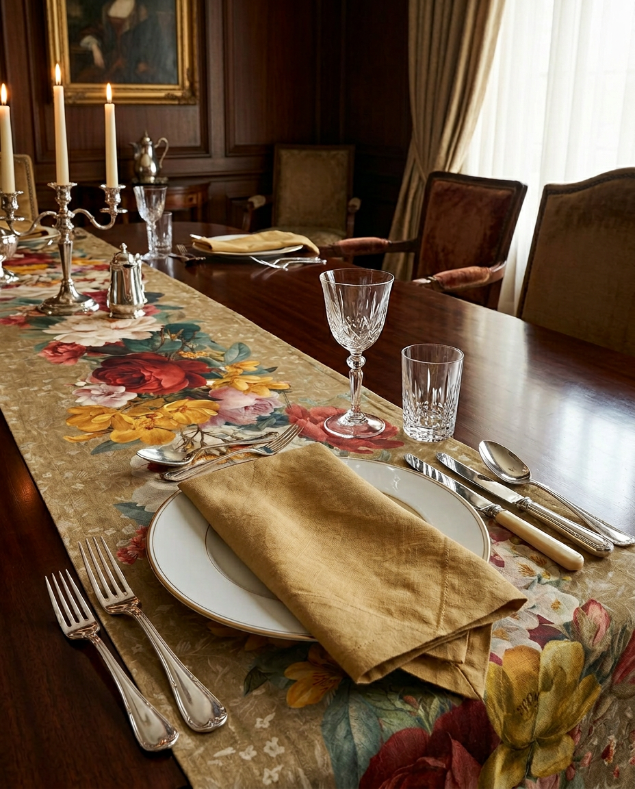 De Ronsard Set of 4 Premium Linen Napkins 50 x 150 cm, The Napking home textile, 80x250