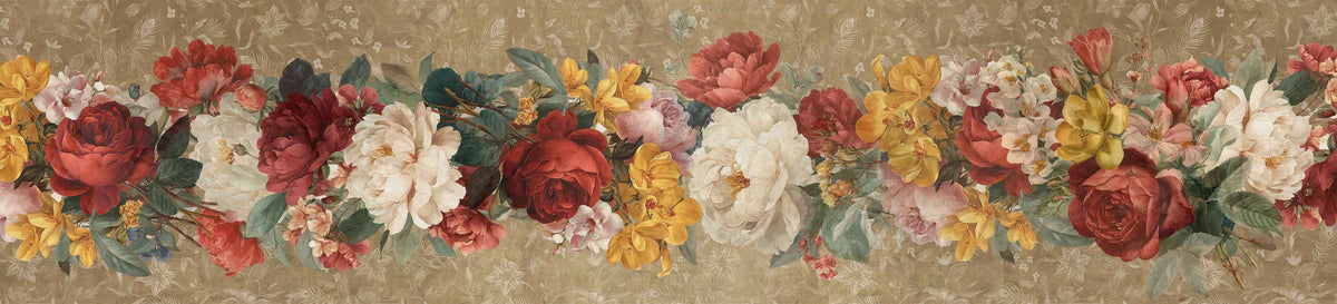 De Ronsard Premium Linen table runner with romantic floral print, view 3