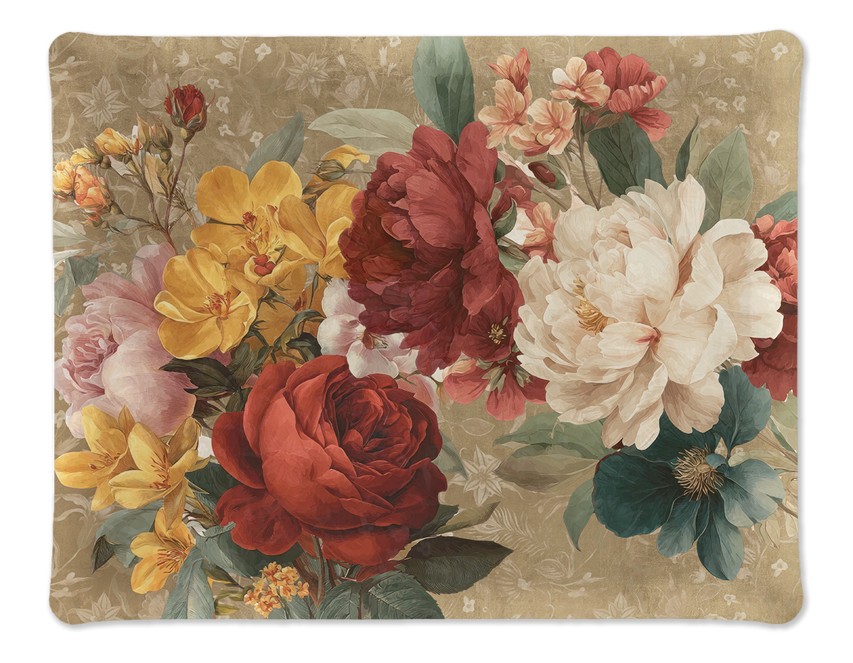 De Ronsard acrylic tray with printed floral linen