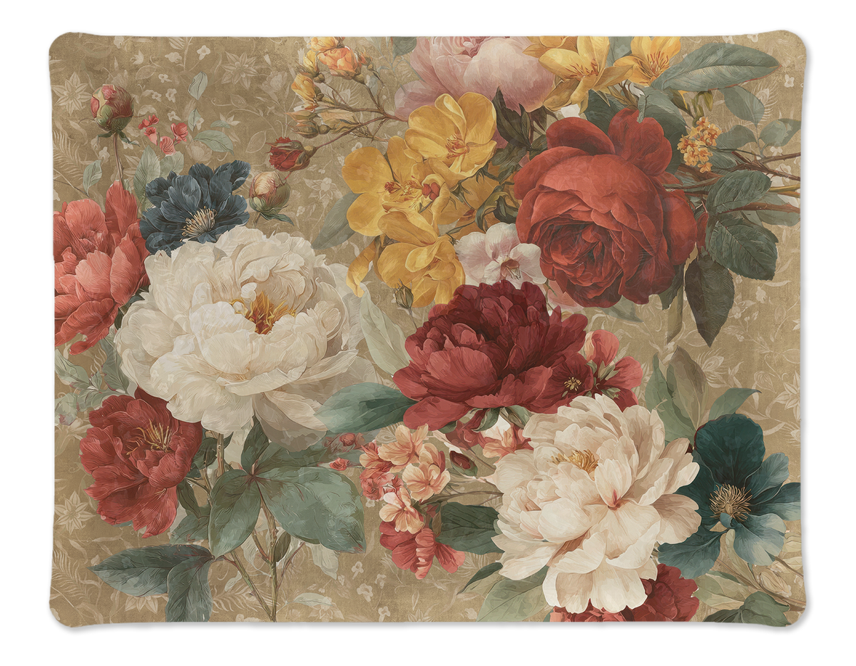 De Ronsard acrylic tray with printed floral linen, view 2
