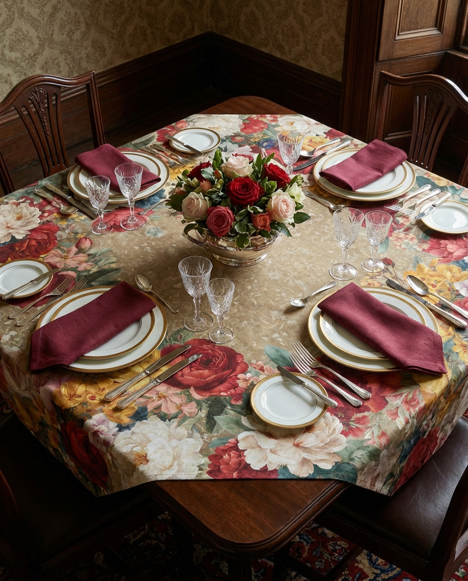 De Ronsard Premium Linen Tablecloth, The Napking home textile, 220x220 cm