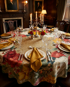 De Ronsard Premium Linen tablecloth with romantic rose print, view 3