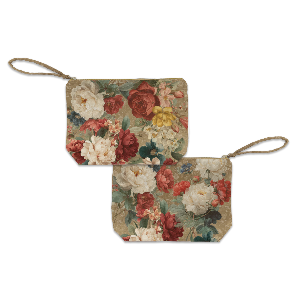 De Ronsard velvet pochette with romantic floral print