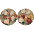 De Ronsard round hardboard placemats with floral rose print