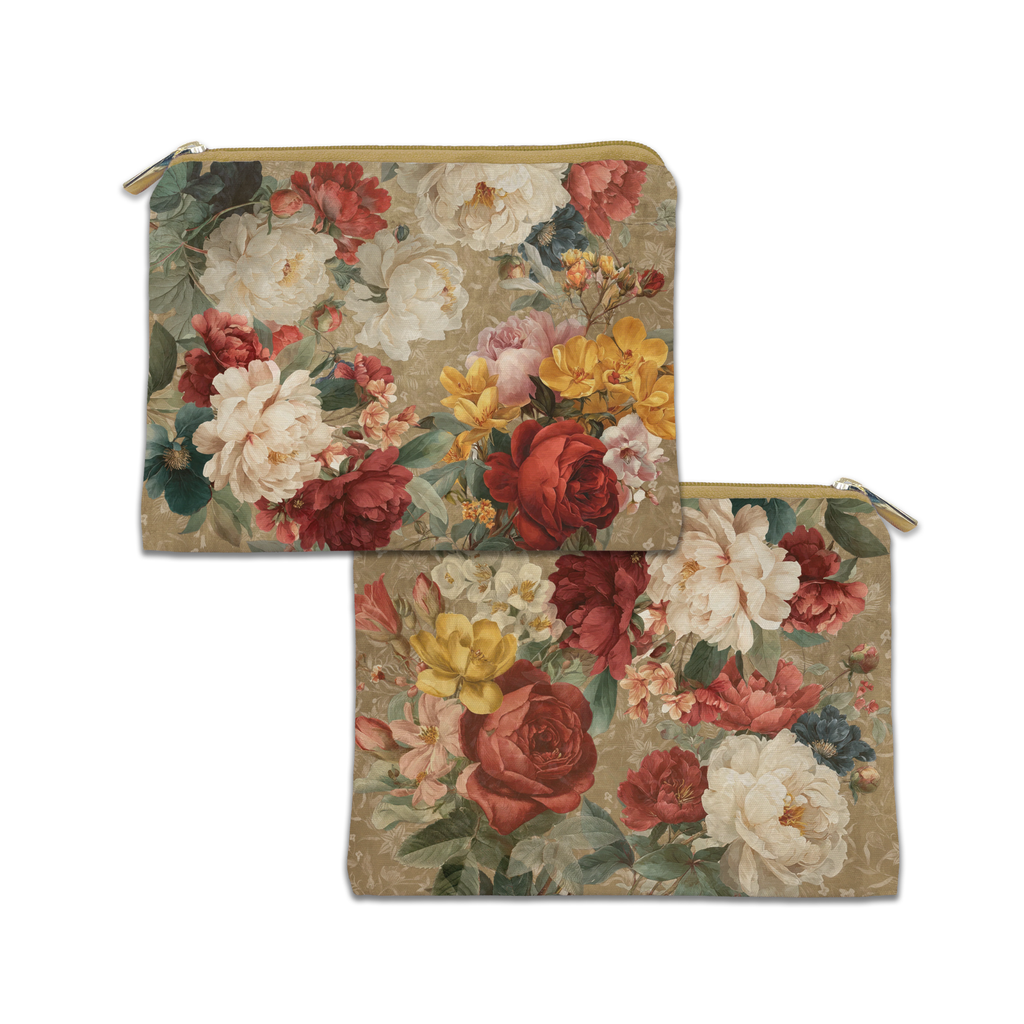 De Ronsard velvet trousse with rose print, view 2