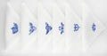Delft Flowers Set of 6 Hand-Embroidered Napkins