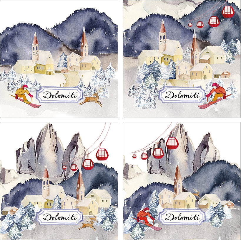 Set Of 4 Napkins Dolomiti 100% Made in Italy - The Napking