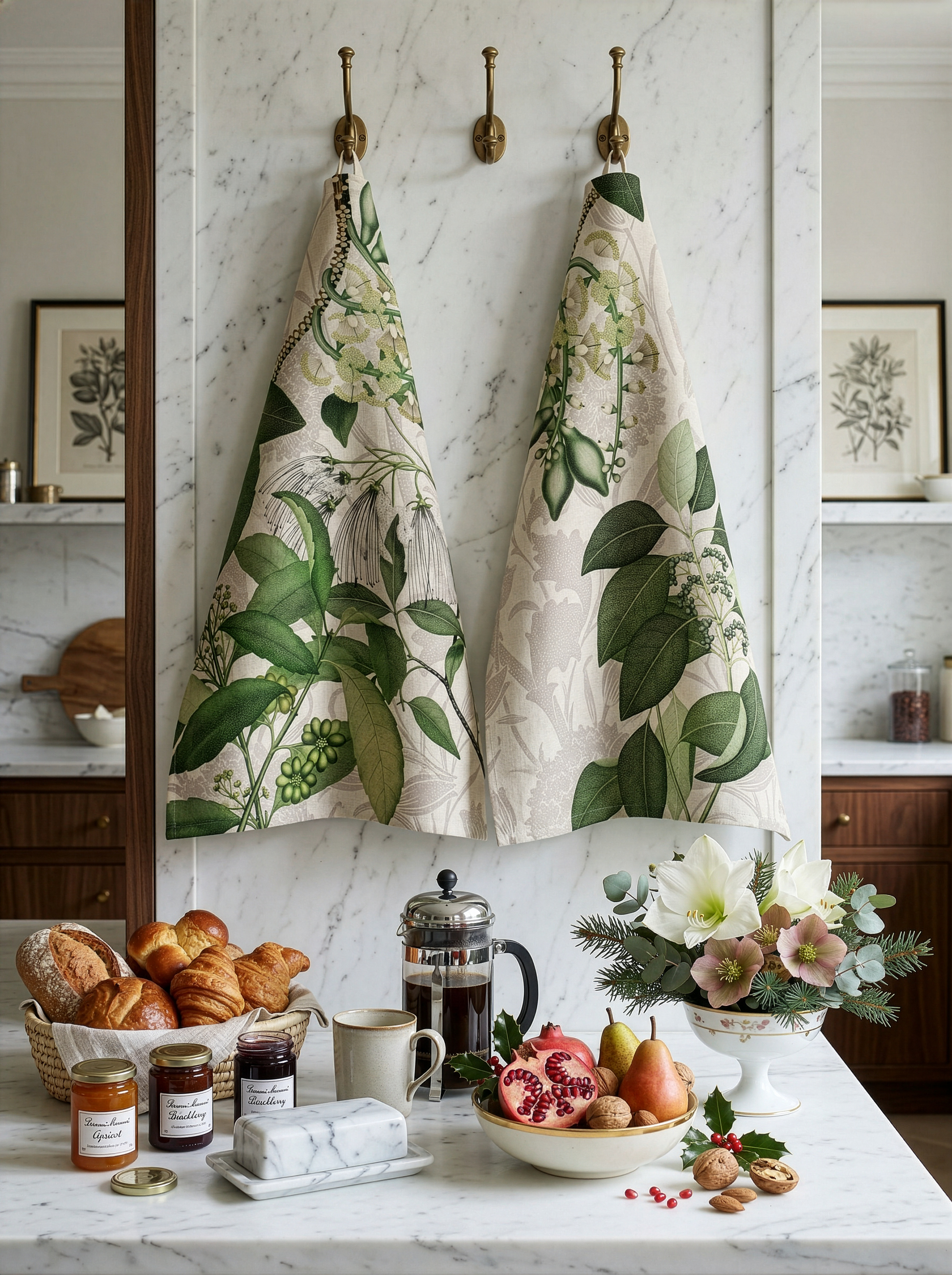 Hedycarya Premium Linen Kitchen Towel, The Napking home textile, Kitchen Towel Var. 1, Green