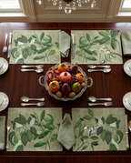 Hedycarya set of four Premium Linen placemats with botanical print, view 3
